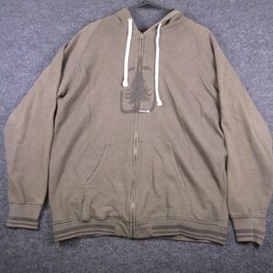 Y2K Element Hoodie Mens Large Green Tree Graphic Future Nature Full Zip Fleece